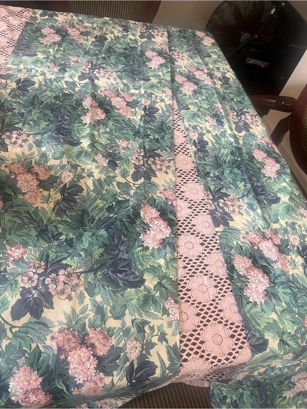 Vintage Laura Ashley Floral Botanical Print window Valance pair